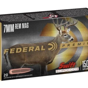 Federal Premium Ammunition 7mm Remington Magnum 150 Grain Swift Scirocco II Box of 20