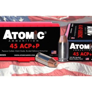 Atomic Ammunition 45 ACP +P 185 Grain Bonded Jacketed Hollow Point Box of 50